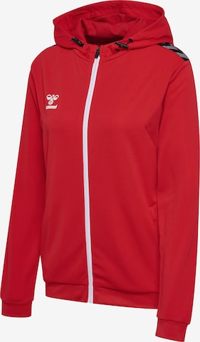 Hummel Athletic Zip-Up Hoodie 'AUTHENTIC PL' in Red