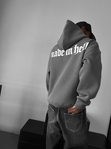 Kleidermafia - Sudadera 'Oversize Made in Hell Hoodie - Anthracite' en gris
