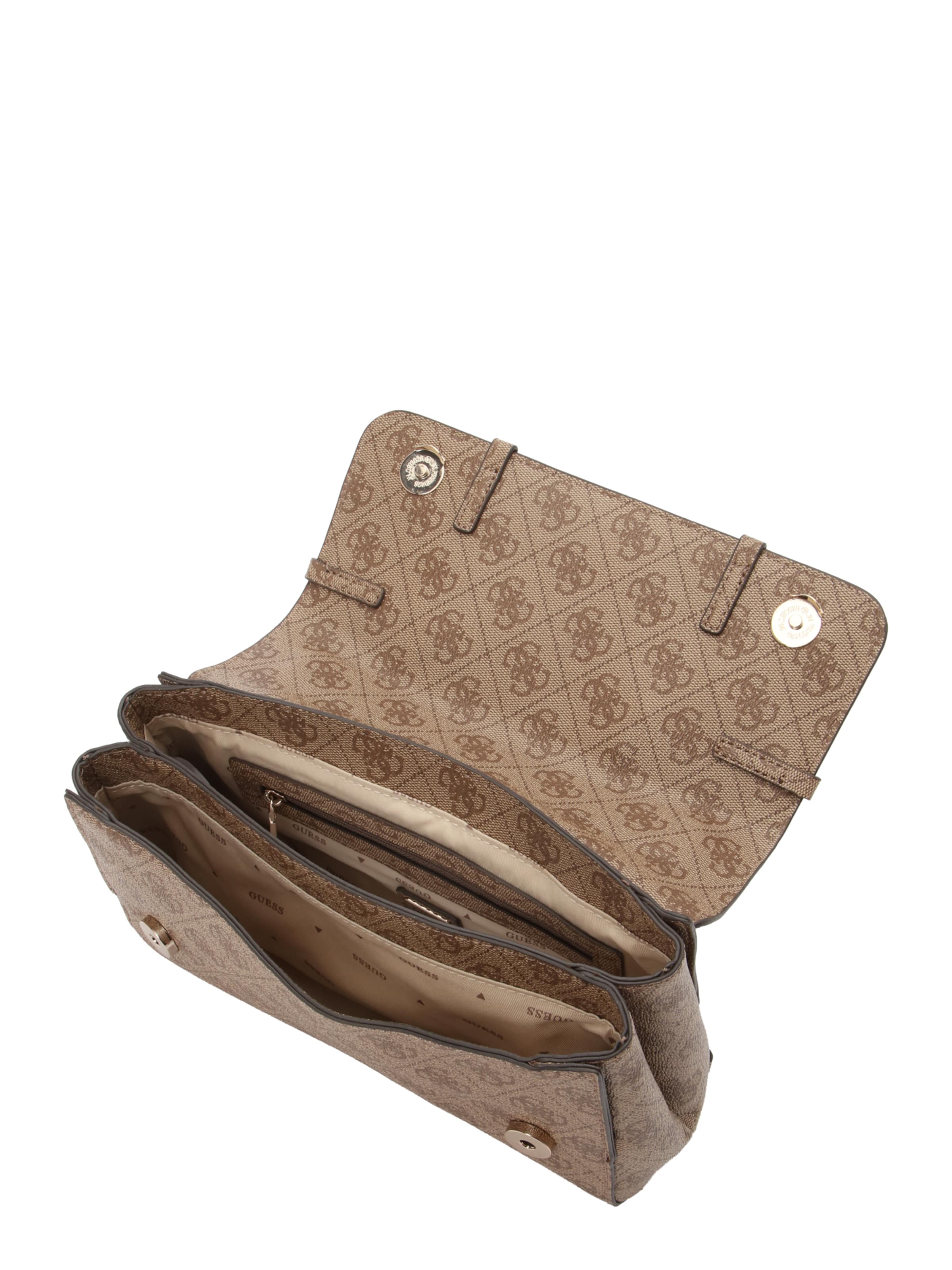 GUESS Olkalaukku 'LEONA' värissä ruskea