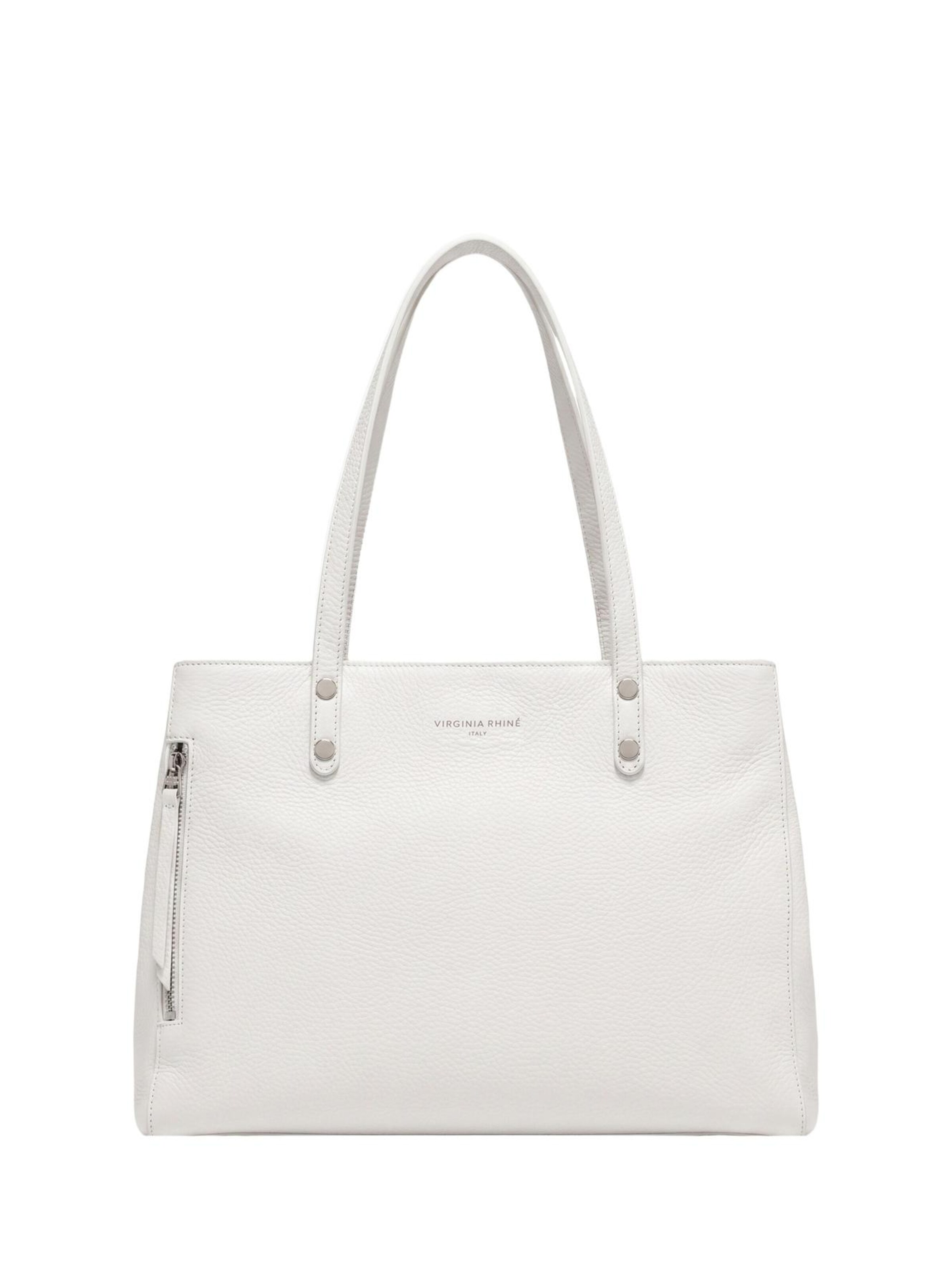 Borsa a spalla 'Borsa a Spalla Pelle Genuina Virginia Rhinè 36x27 cm' di Virginia Rhinè in bianco: frontale