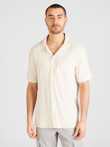 HOLLISTER Regular fit Button Up Shirt in Beige: front