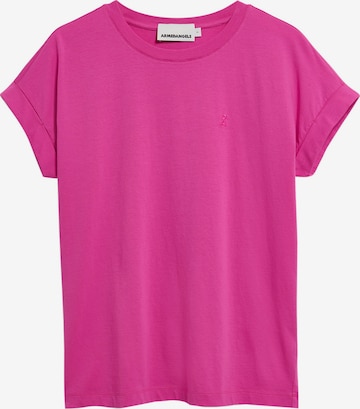 T-shirt 'IDAARA' ARMEDANGELS en rose : devant