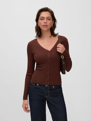 VERO MODA Knit cardigan 'VMEyma' in Brown: front