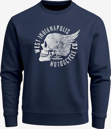Neverless Sweatshirt 'Wing Skull' in Blau: Vorderseite