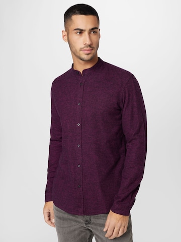 TOM TAILOR DENIM Regular fit Button Up Shirt in Purple: front