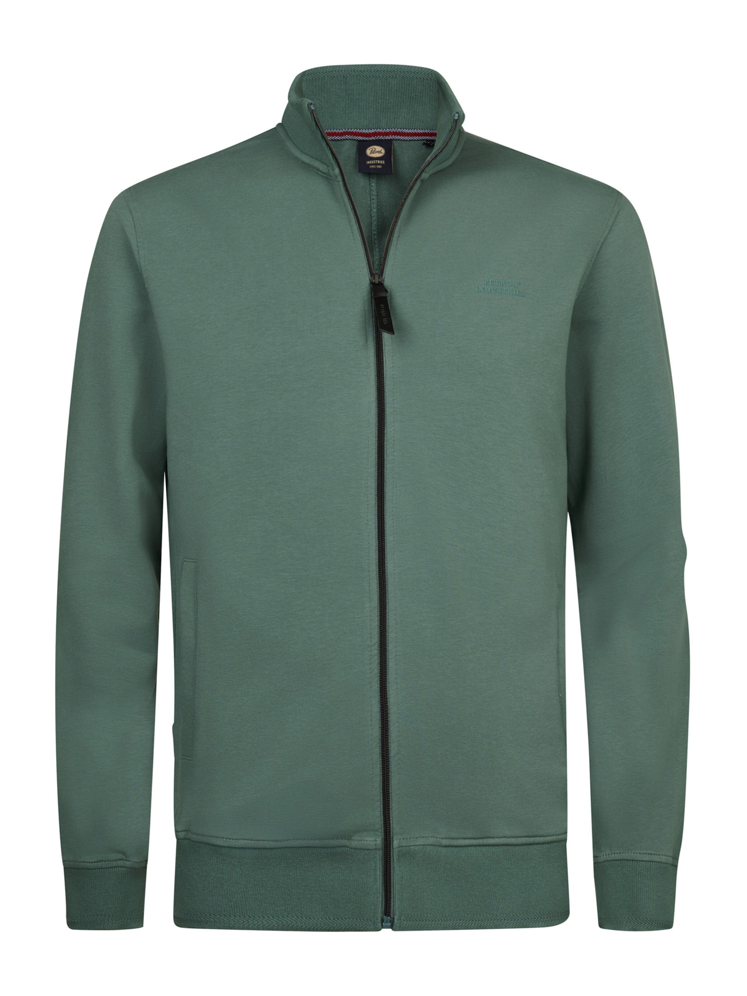 Petrol Industries Кофта на молнии в Зеленый: спереди