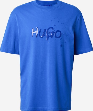 mėlyna HUGO Marškinėliai 'Nierofix': priekis