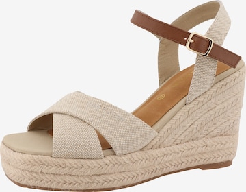 TOM TAILOR Sandals in Beige: front