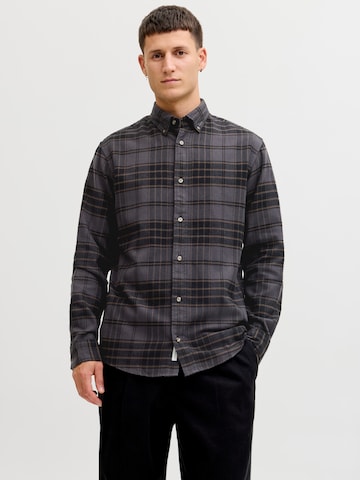JACK & JONES Regular Fit Hemd in Grau: Vorderseite