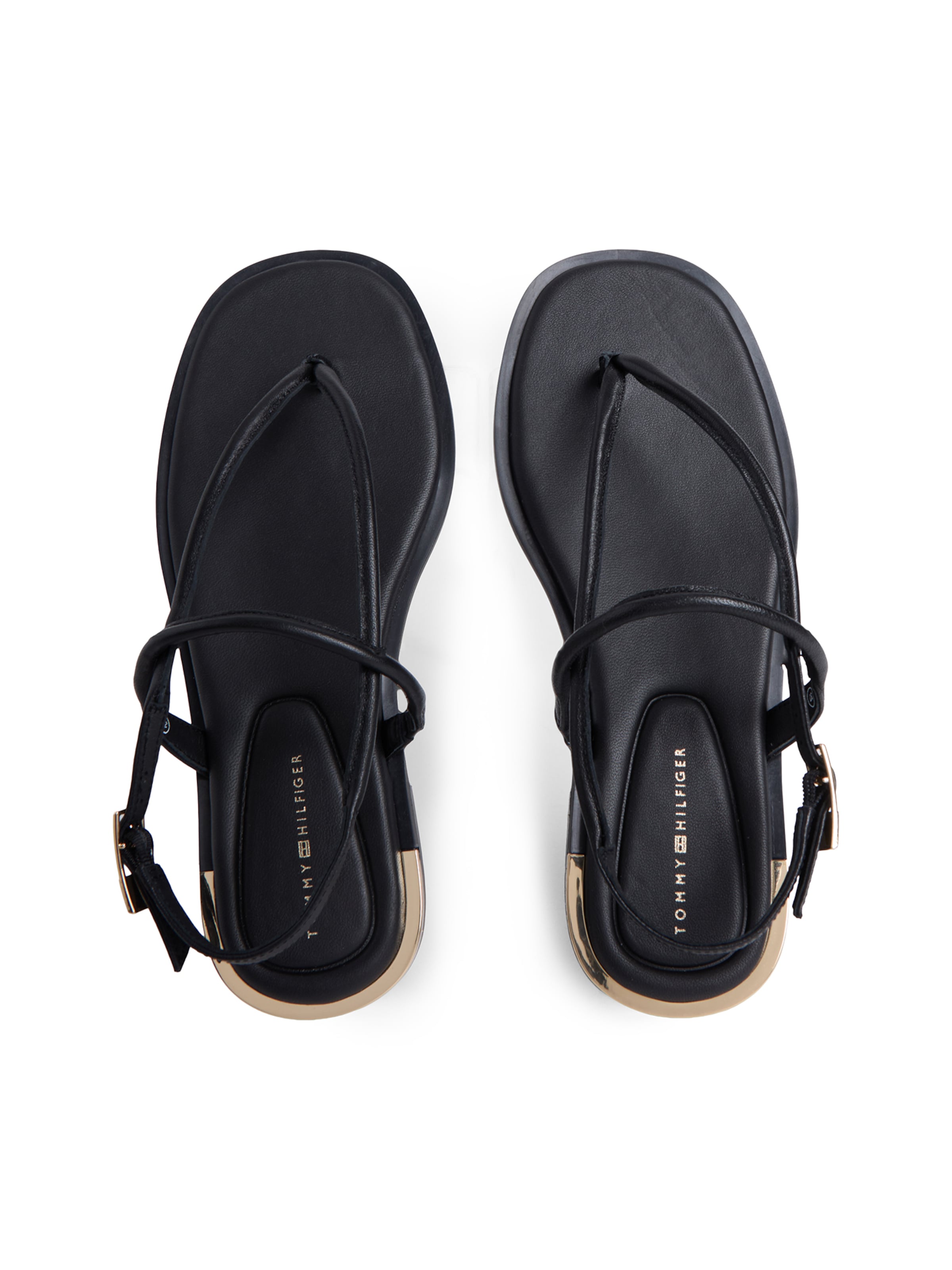 TOMMY HILFIGER Сандали с разделител за пръстите в черно