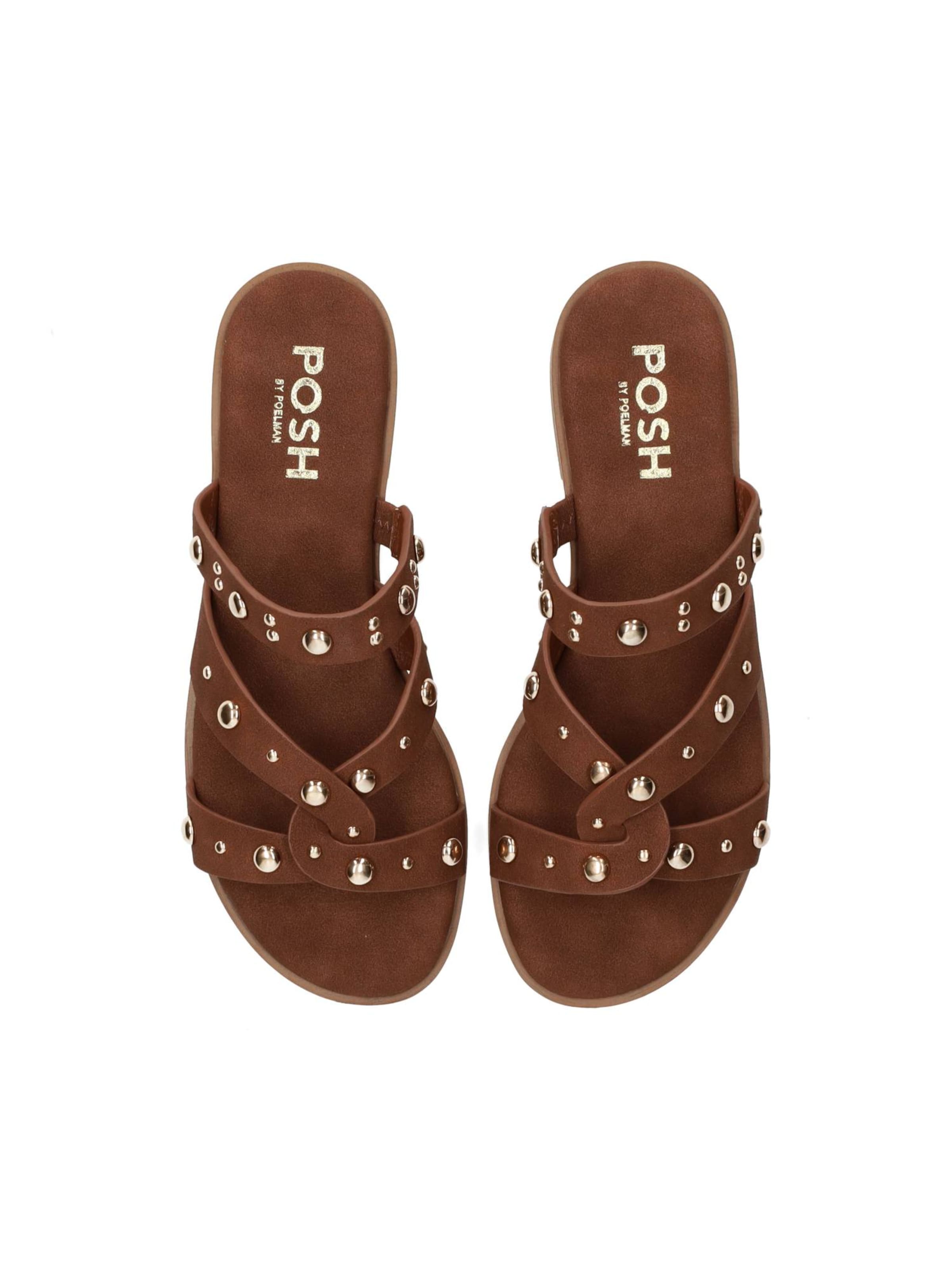 Mule 'LINDE ' POSH by Poelman en marron