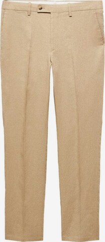 MANGO MAN Regular Pleat-Front Pants 'amalfi' in Brown: front
