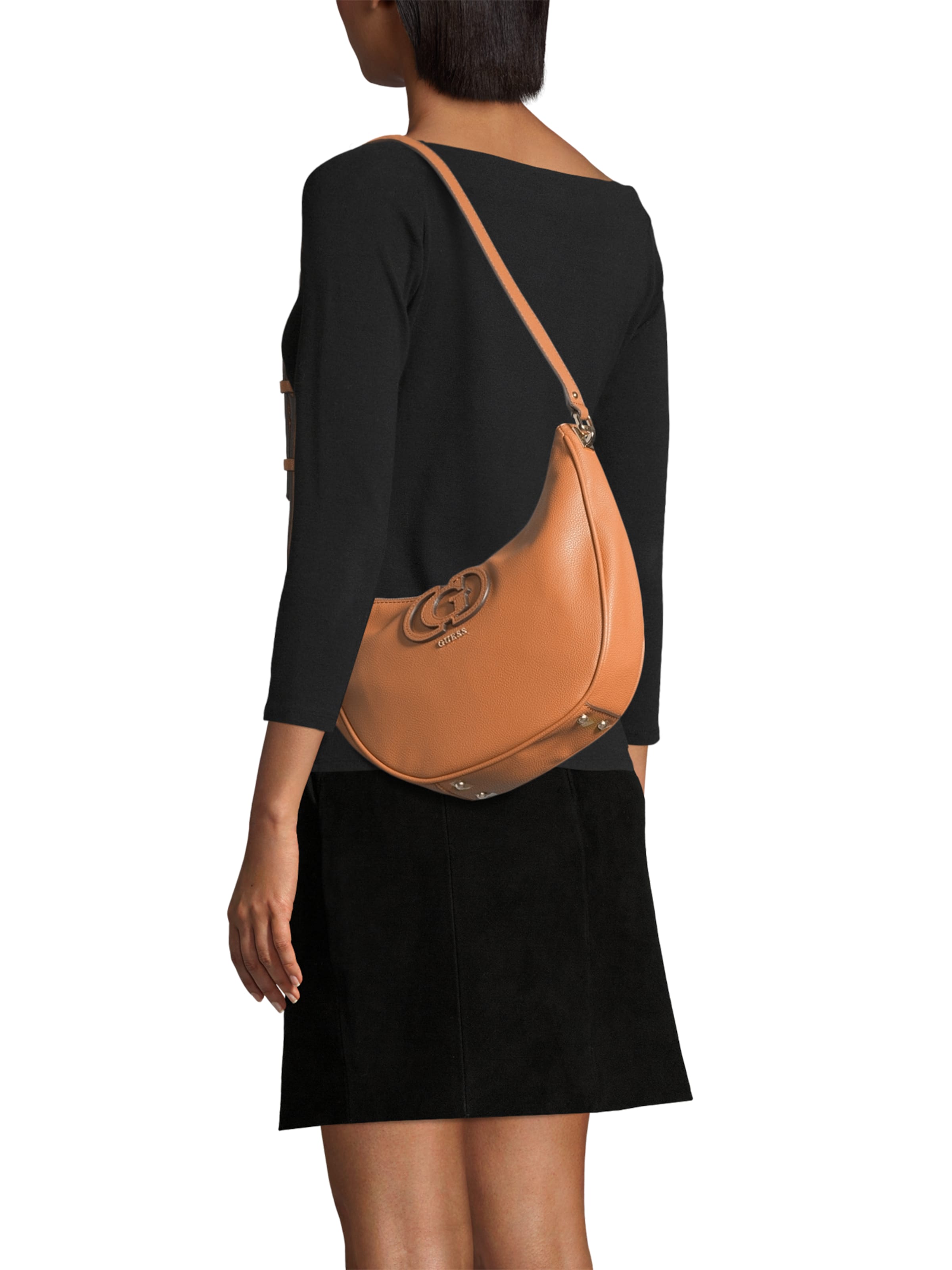 Sac bandoulière 'CALEBRA HOBO SHOULDER BAG' GUESS en marron : devant