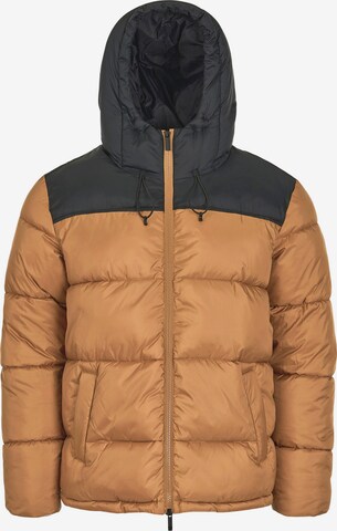 KnowledgeCotton Apparel Jacke ' REPREVE ™ puffer color blocked jacket THERMO ACTIVE ™ ' in Braun: predná strana