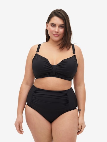 Swim by Zizzi Bikini Bottoms 'SBASIC' in Black: front