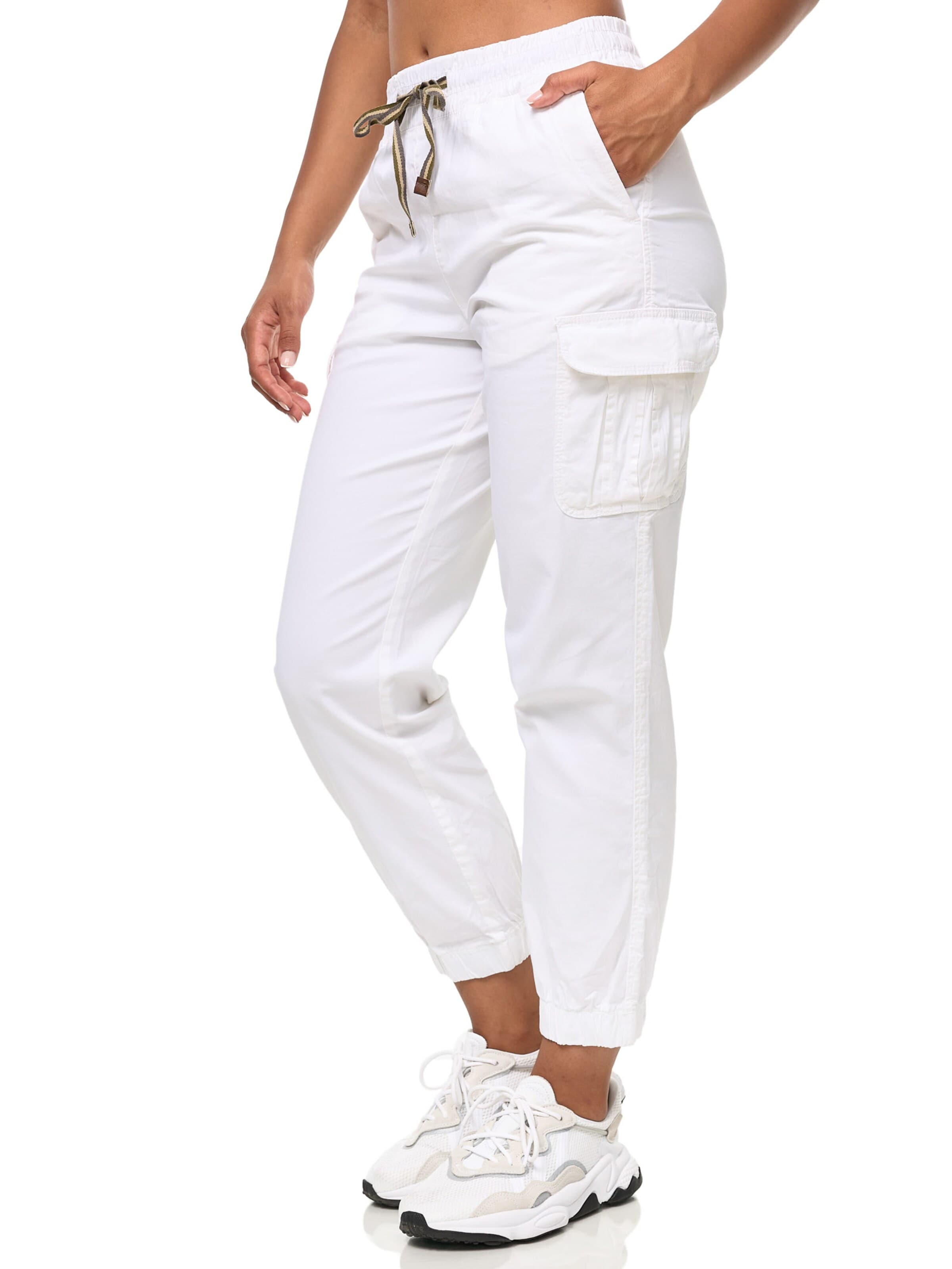 Tazzio - Tapered Pantalón cargo 'F600' en blanco