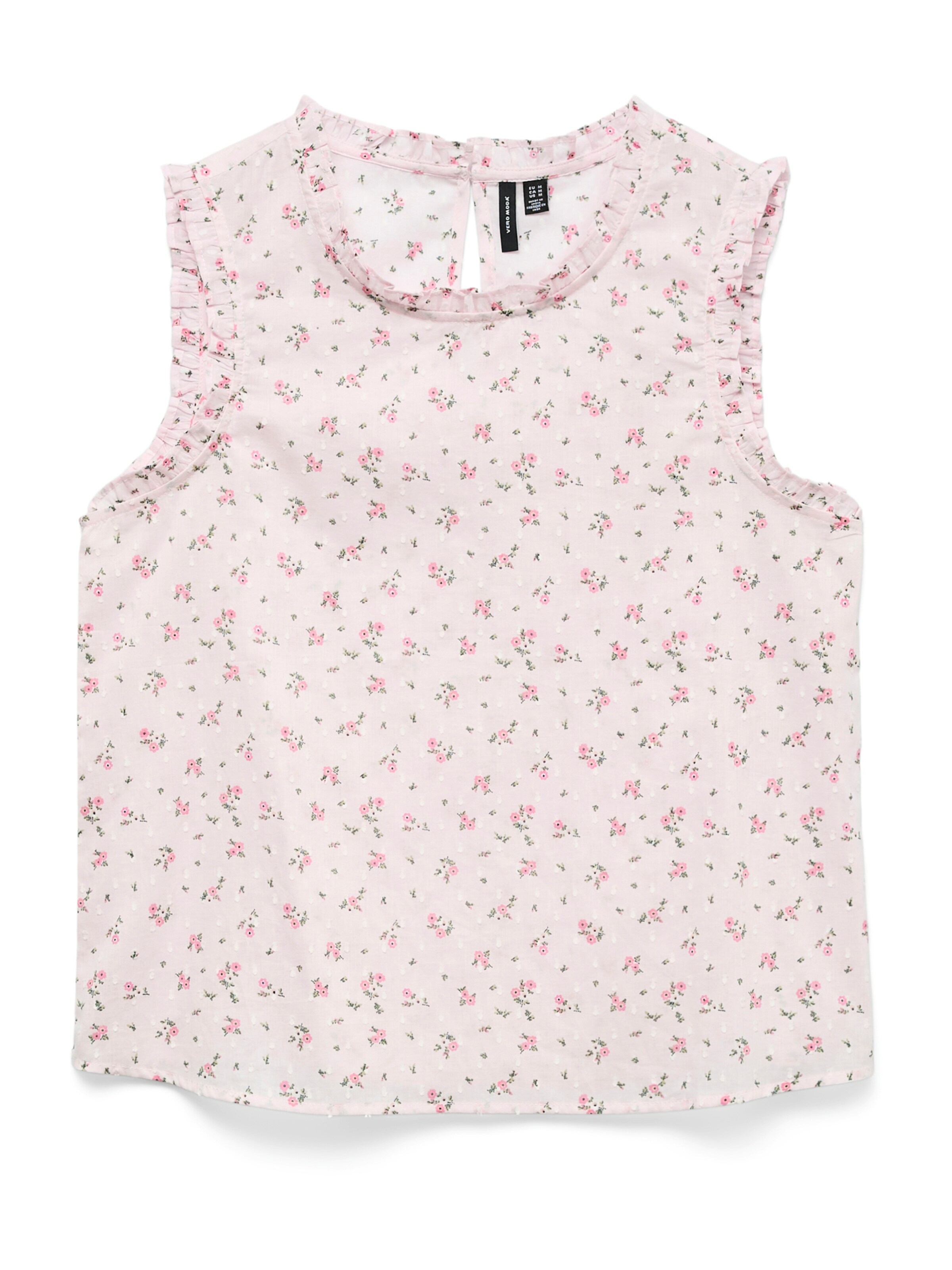 VERO MODA Blusentop 'VMTRINE' in XS in grün / rosa / pastellpink, Produktansicht