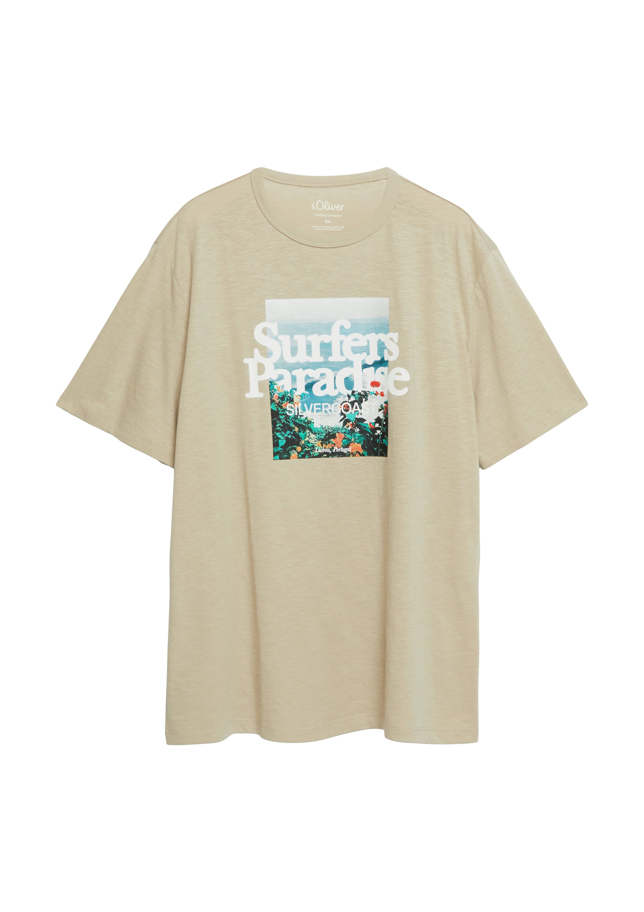 s.Oliver Men Big Sizes T-Shirt in Beige: Vorderseite