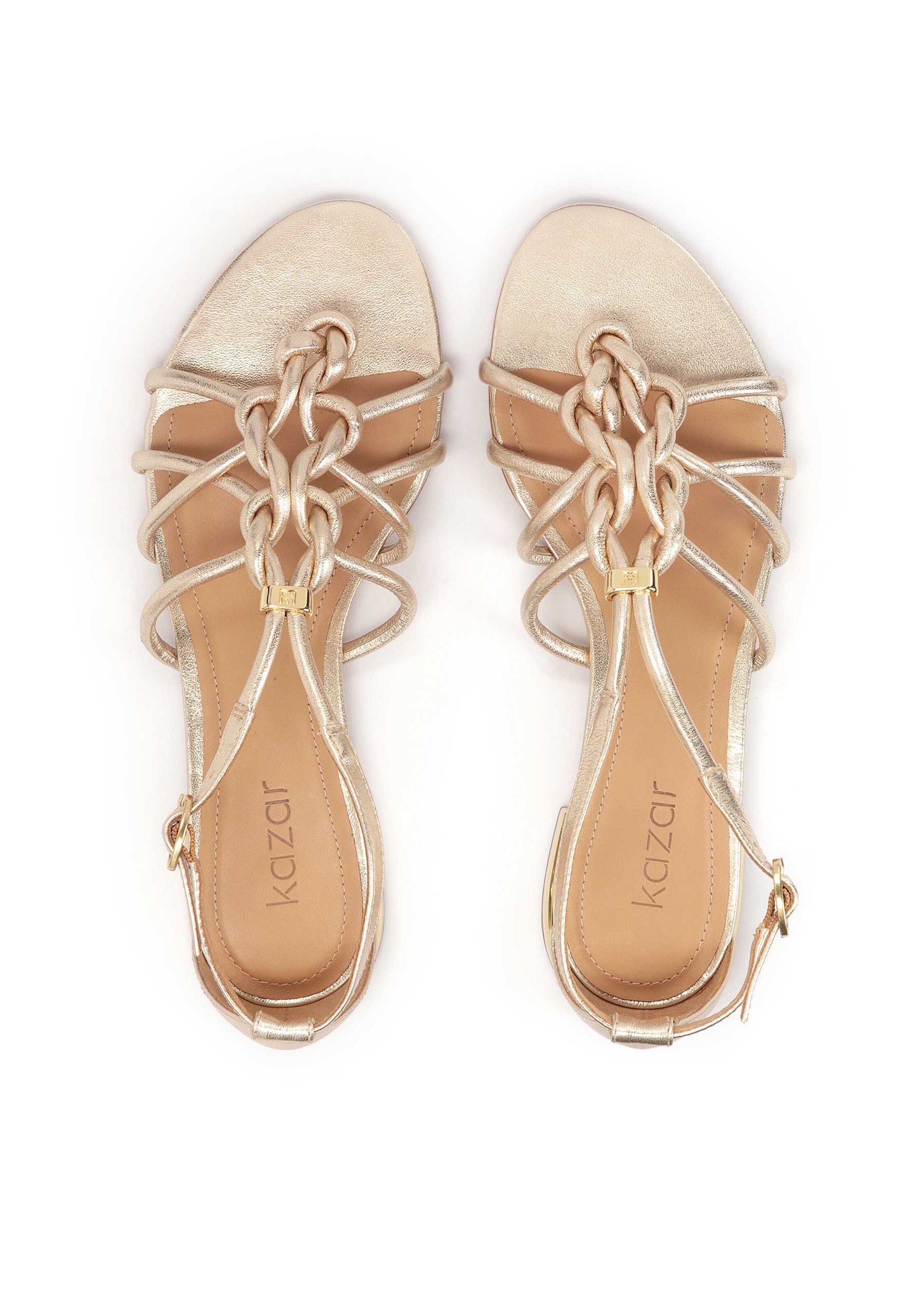 Kazar Sandaler med rem i guld