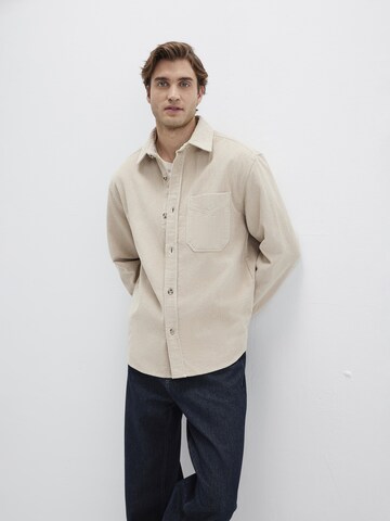 Mavi Comfort fit Button Up Shirt in Beige: front