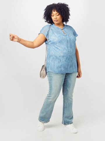 KAFFE CURVE Bluse 'Metty' in Blau