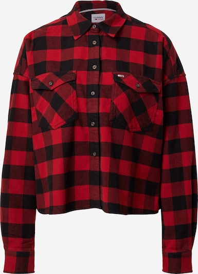Tommy Jeans Blouse 'GINGHAM' in de kleur Rood / Zwart, Productweergave