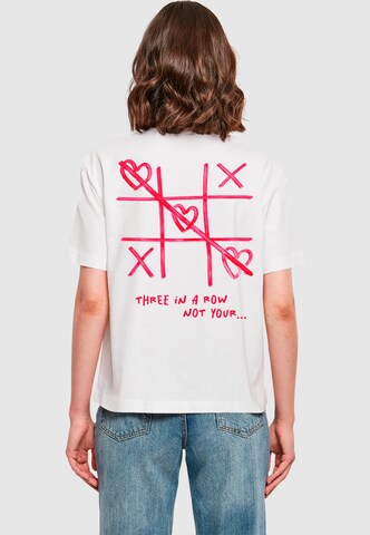 Mister Tee Shirt 'Three In A Row' in White: front