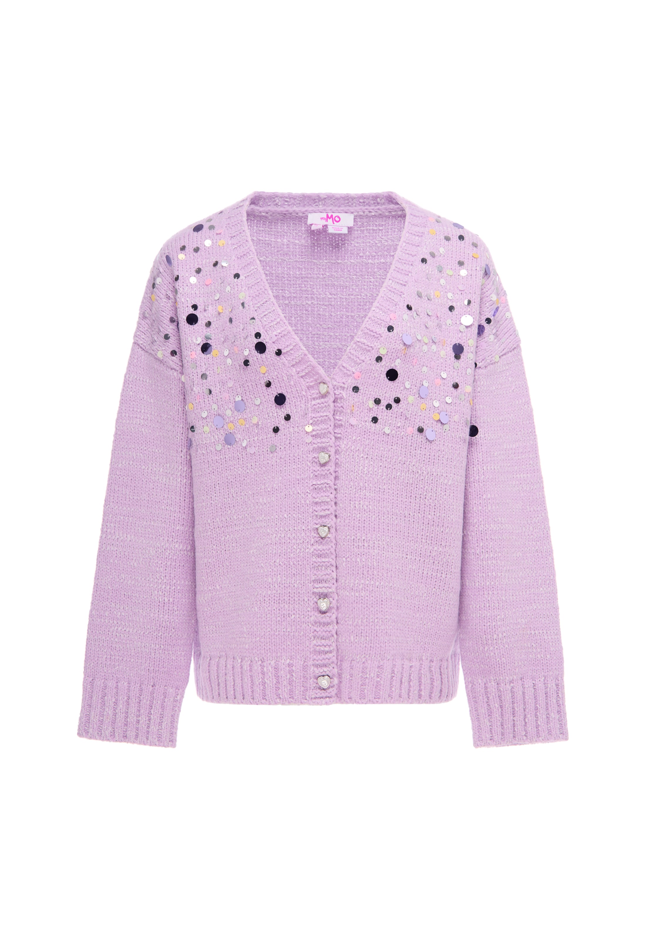 MYMO - Casaco de malha 'Young Fashion' em roxo: frente