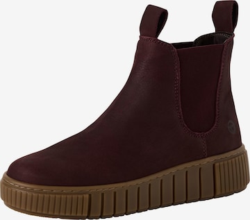 Tamaris Chelsea boots in Rood: voorkant