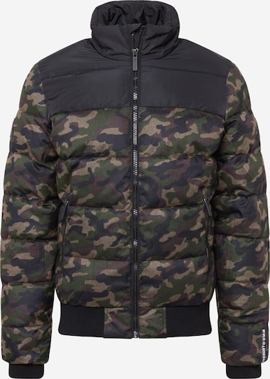 Superdry Jacke in khaki / dunkelgrün / schwarz, Produktansicht