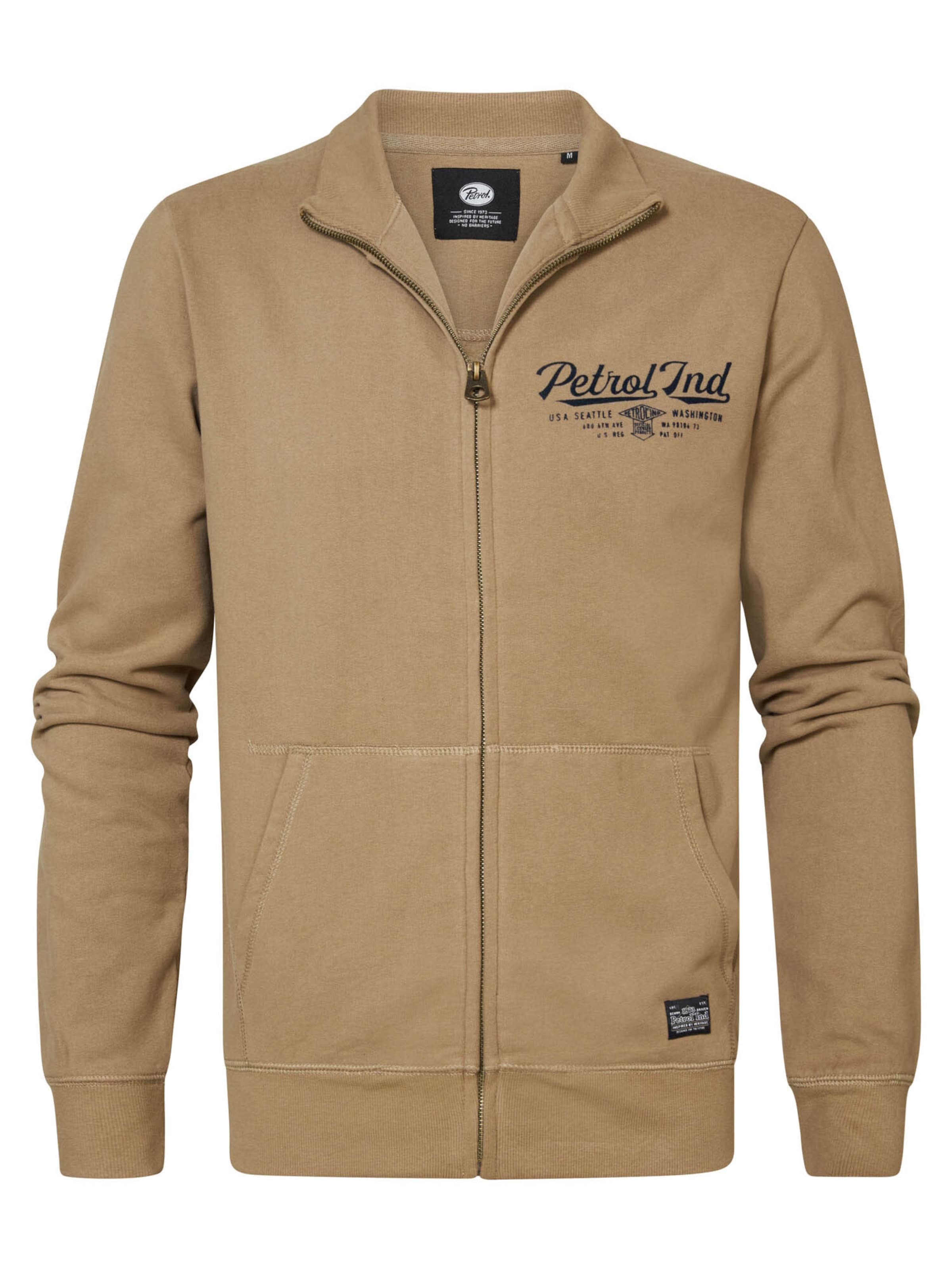 Petrol Industries - Sudadera con cremallera 'Mattoon' en marrón: frente