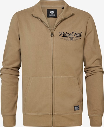 Petrol Industries - Sudadera con cremallera 'Mattoon' en marrón: frente