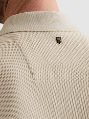 PME Legend - Camiseta 'Polo shirt with waffle texture and ribbed collar' en beige
