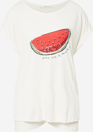 ABOUT YOU Тениска 'Elena' в зелено / червено / черно / бяло, Преглед на продукта