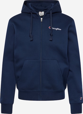 Champion Authentic Athletic Apparel Zip-Up Hoodie in Blue: front