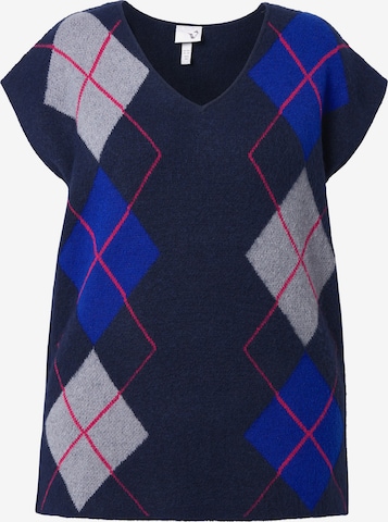 T-shirt Ulla Popken en bleu : devant