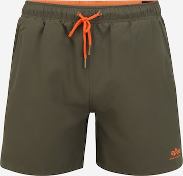 ALPHA INDUSTRIES Swimming shorts in Green: front