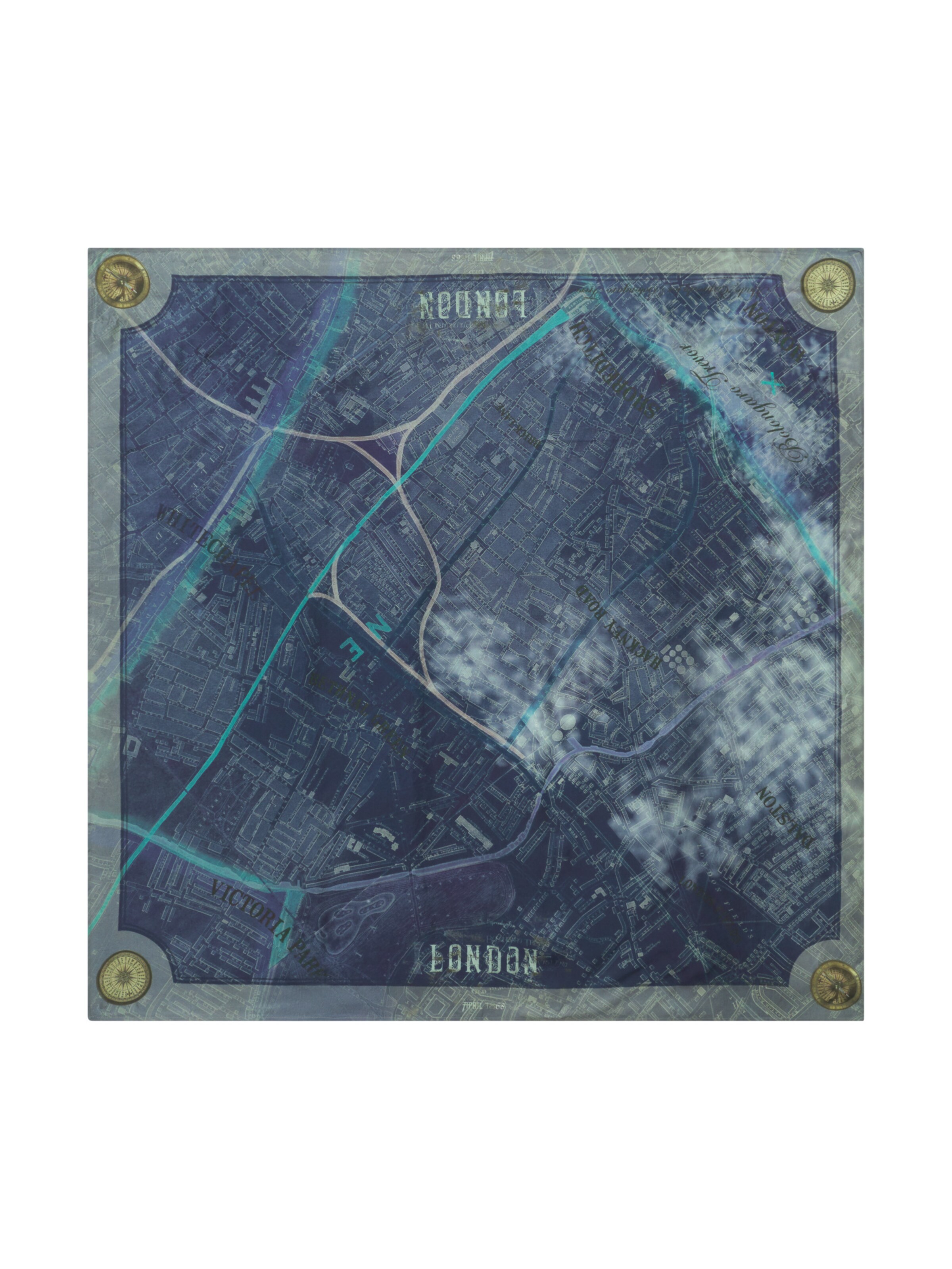 Bolongaro Trevor Schal 'LONDON BY NIGHT' in Blau: Vorderseite