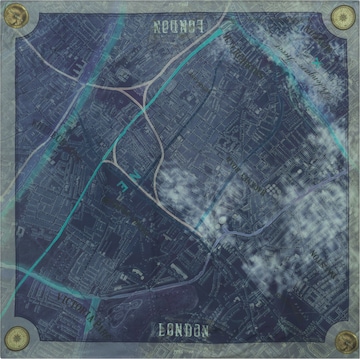 Bolongaro Trevor Schal 'LONDON BY NIGHT' in Blau: Vorderseite