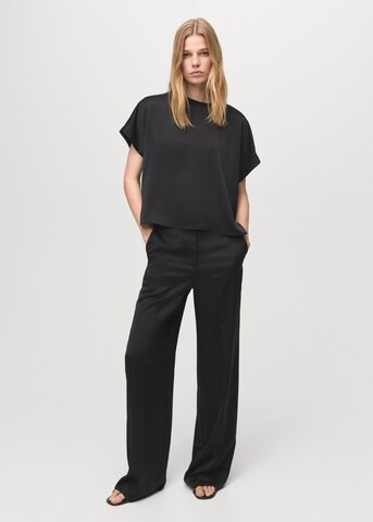 MANGO Wide leg Pleated Pants 'Rob-W' in Black