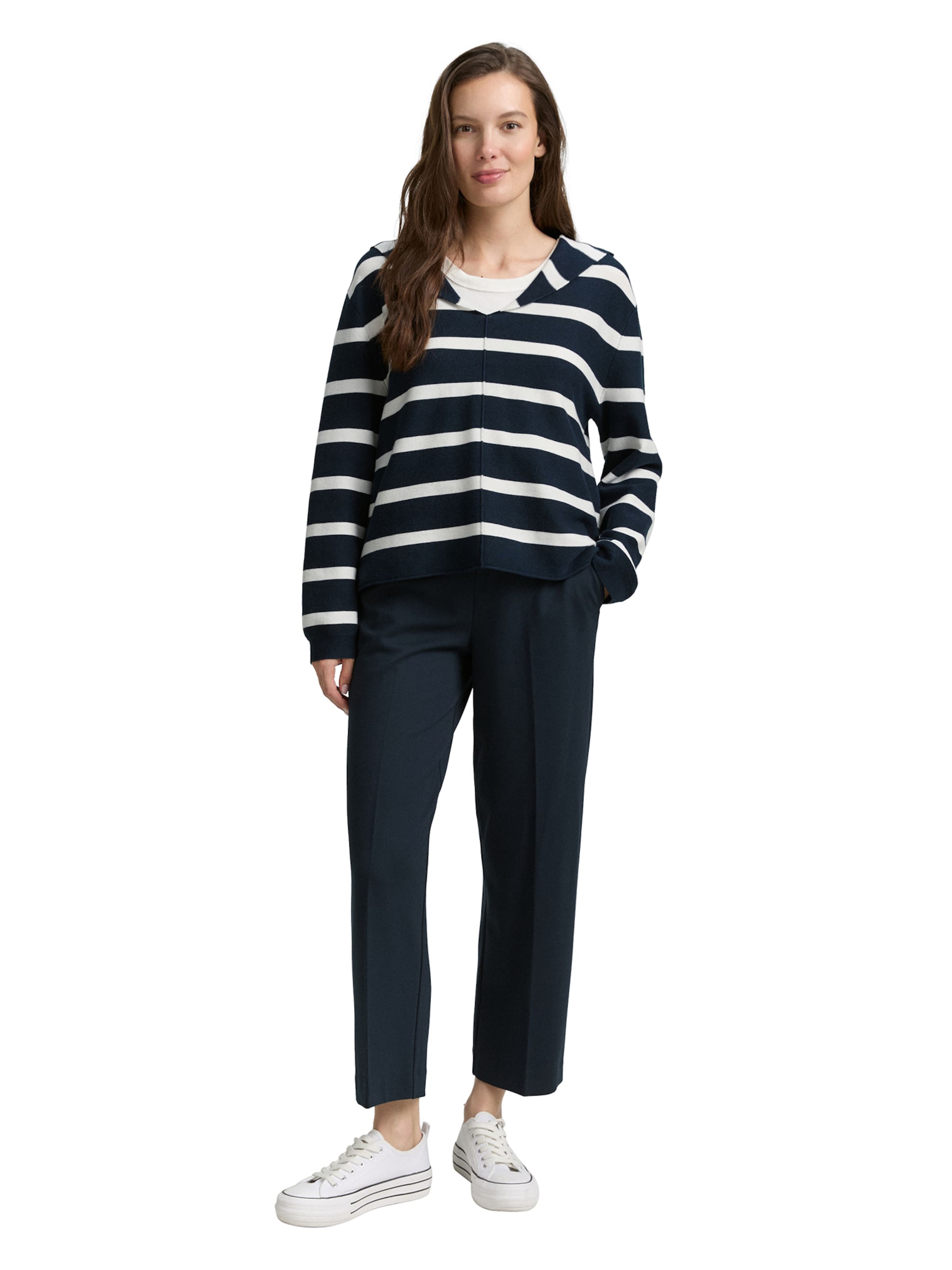 TOM TAILOR Pulóver - fehér