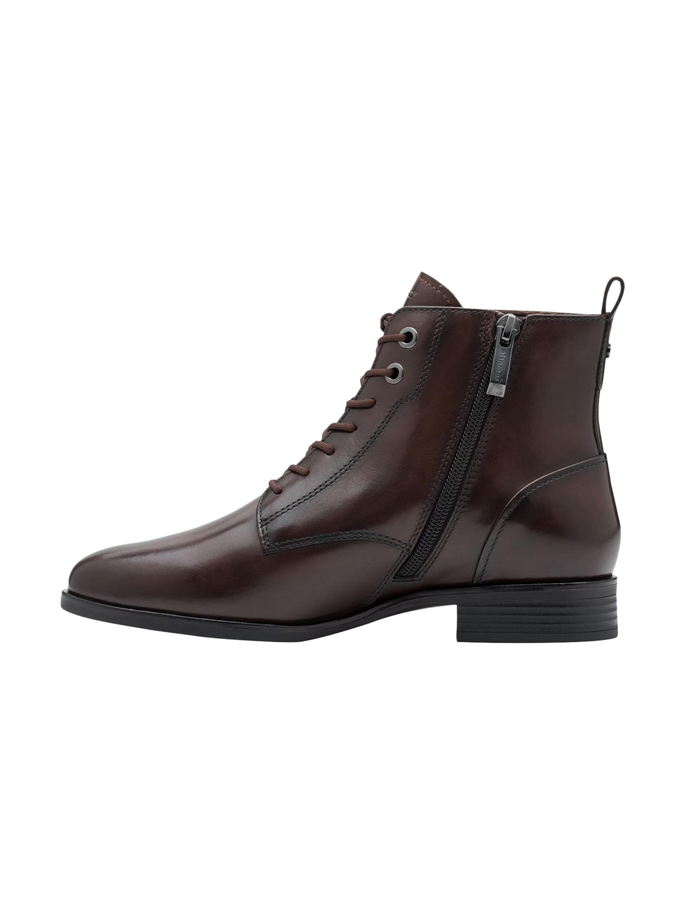 Tamaris - Botas de tobillo 'Lederstiefeletten' en marrón: frente