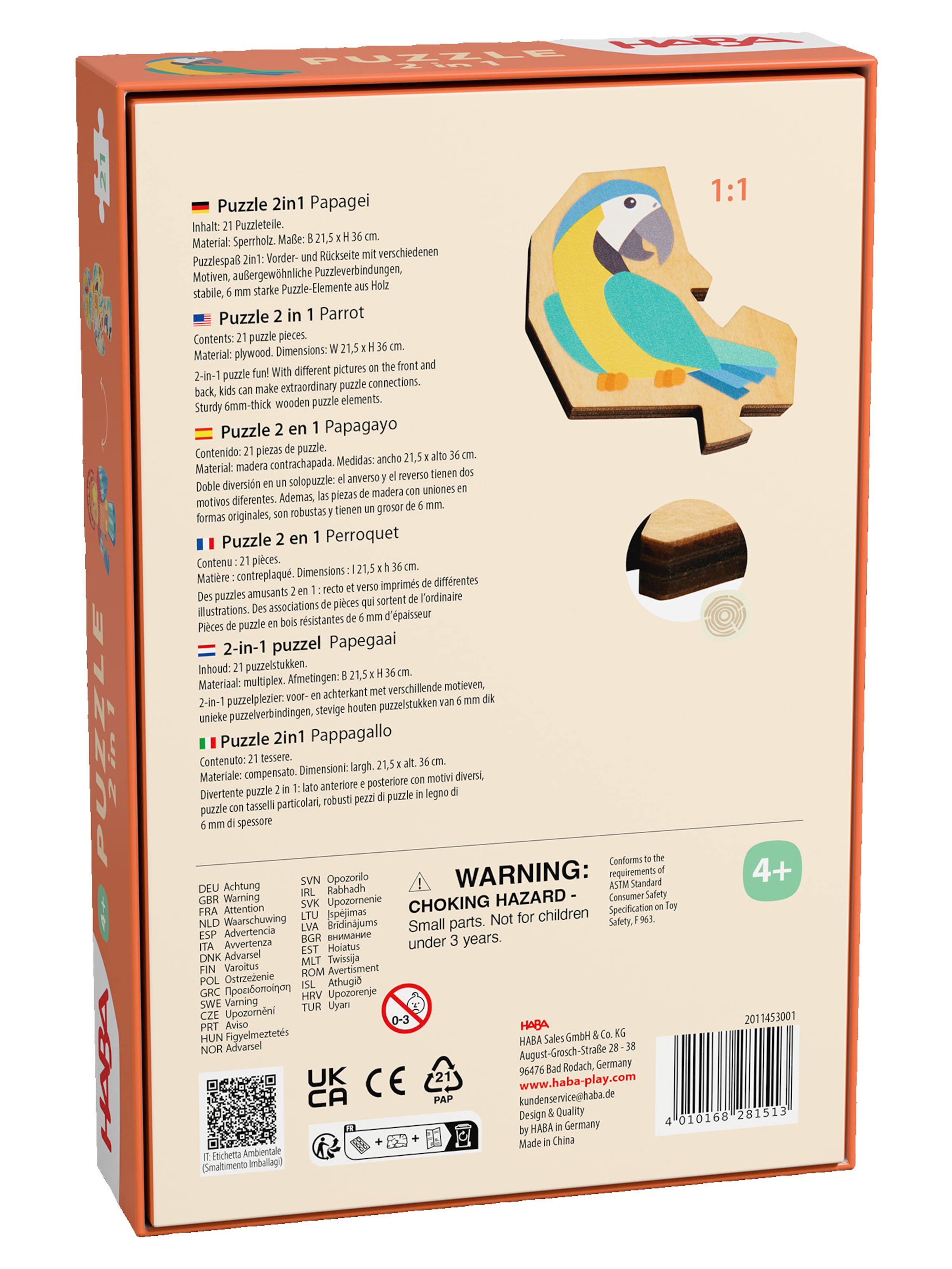 HABA Puzzle '2in1' in Mischfarben