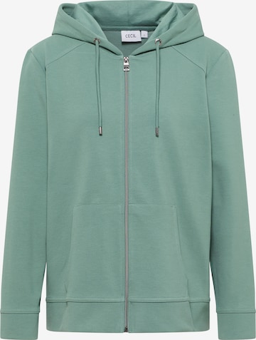 CECIL Zip-Up Hoodie in Green: front