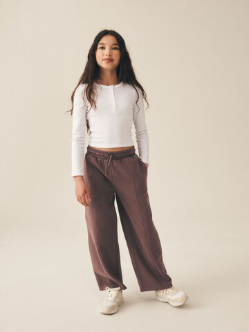 Next - Pierna ancha Pantalón en marrón