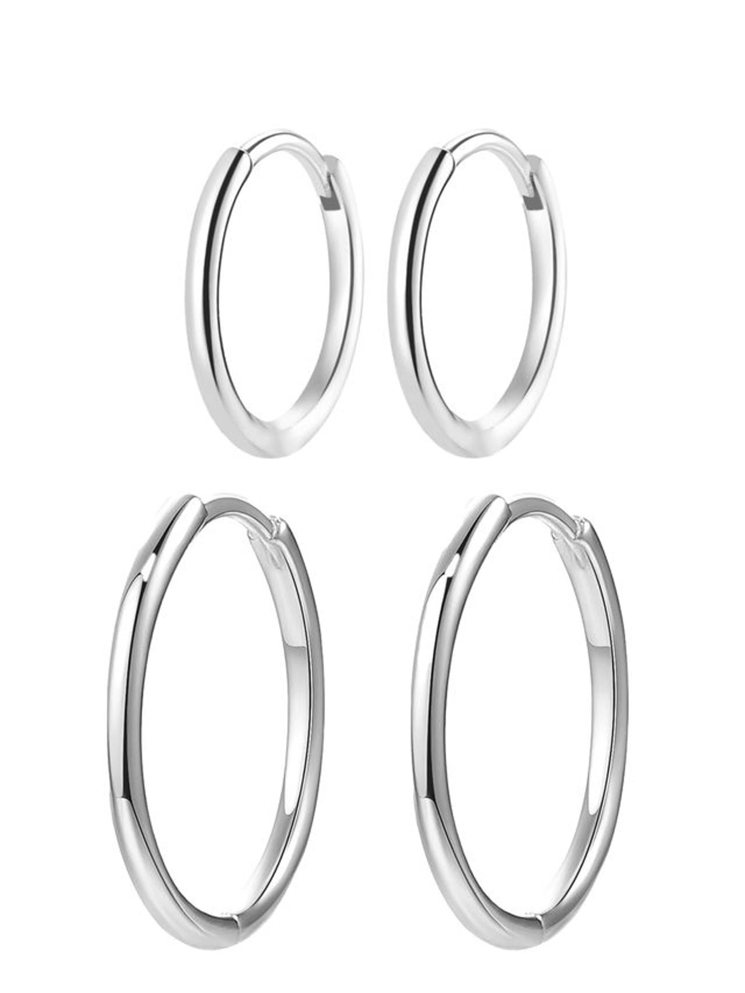 Hey Happiness Earring 'Slim Hoop' in Silver: front