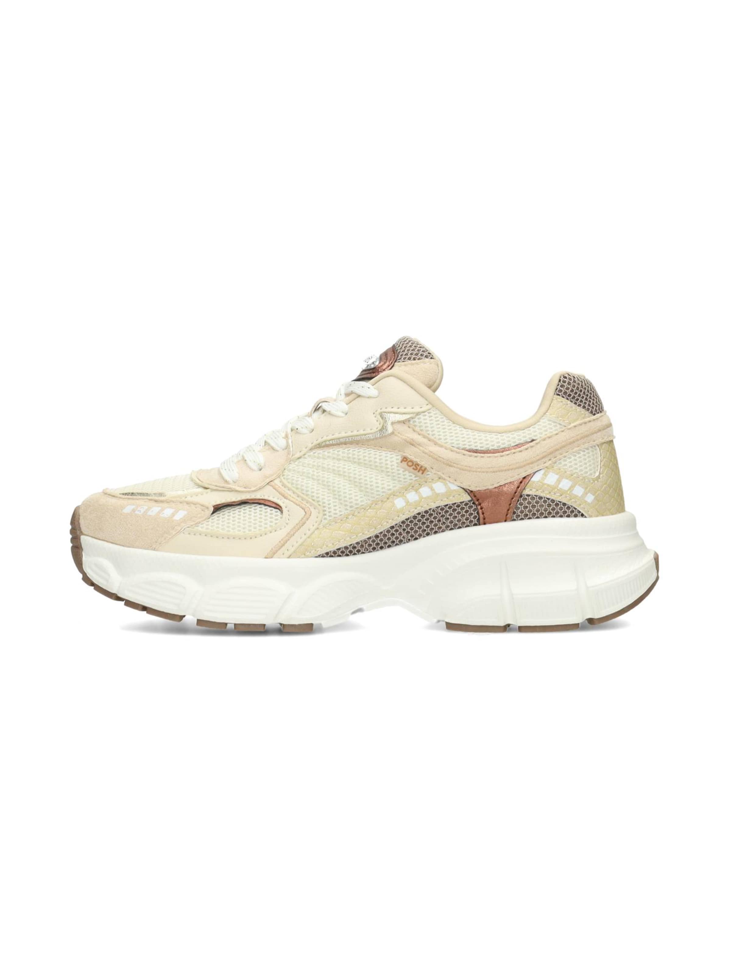 Baskets basses 'Lise' POSH by Poelman en beige : devant