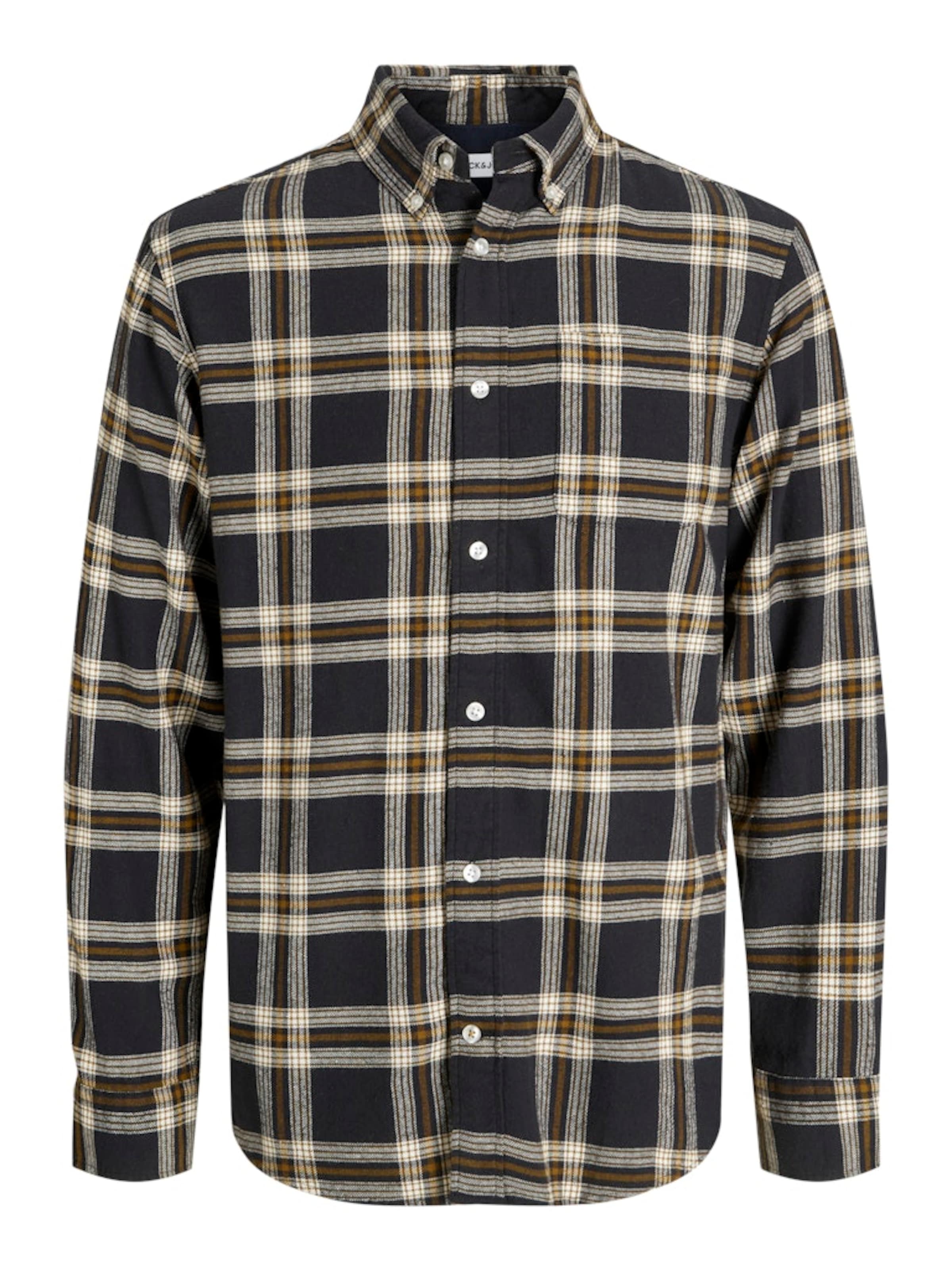 Jack & Jones Plus Comfort fit Button Up Shirt 'JJECLASSIC' in Black: front