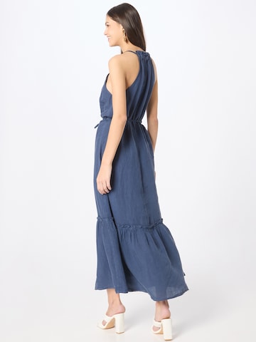 120% Lino Loose fit Summer Dress in Blue