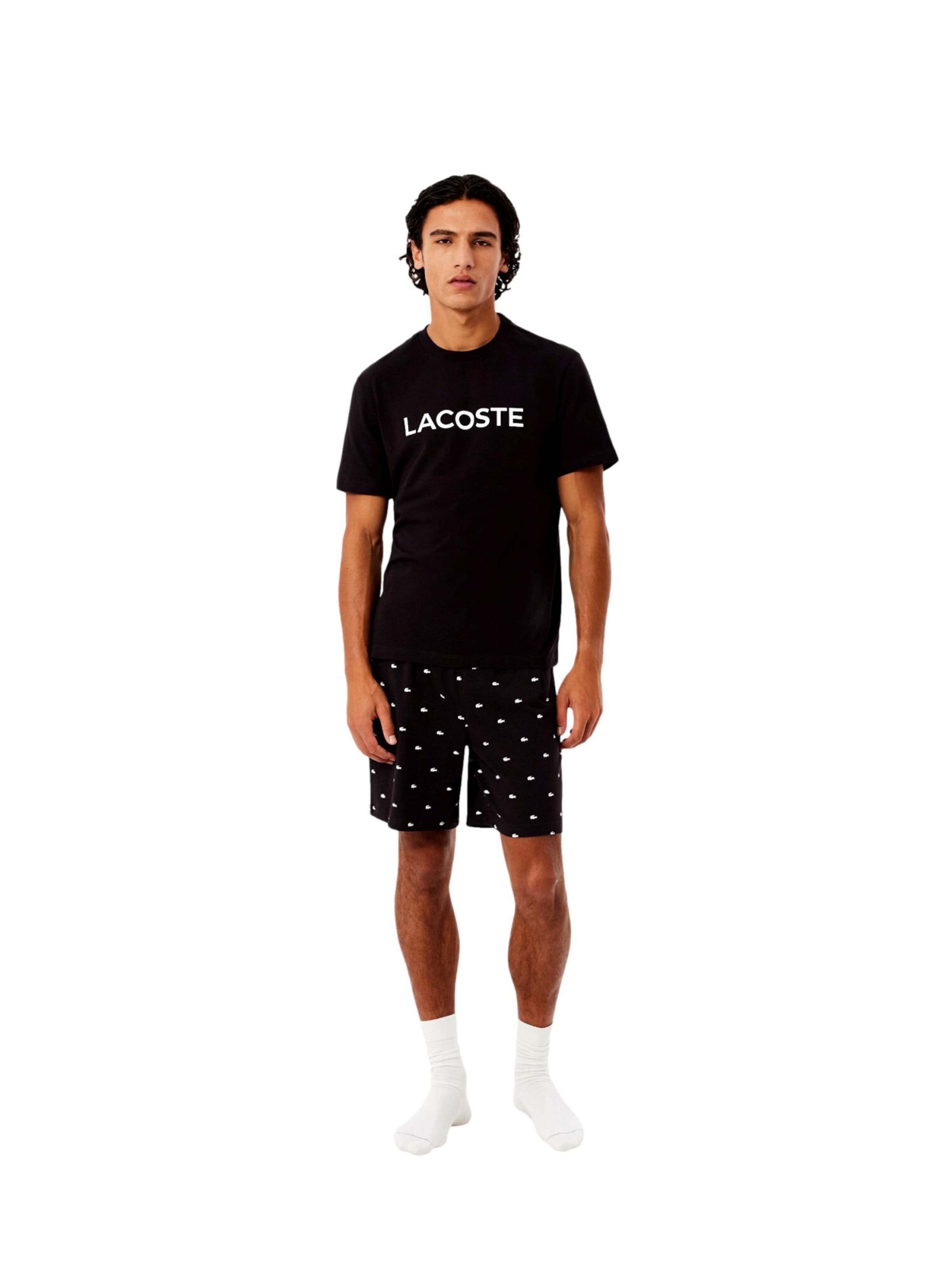 Pigiama corto di LACOSTE in nero